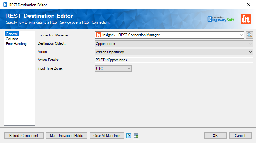 SSIS REST Insightly Destination